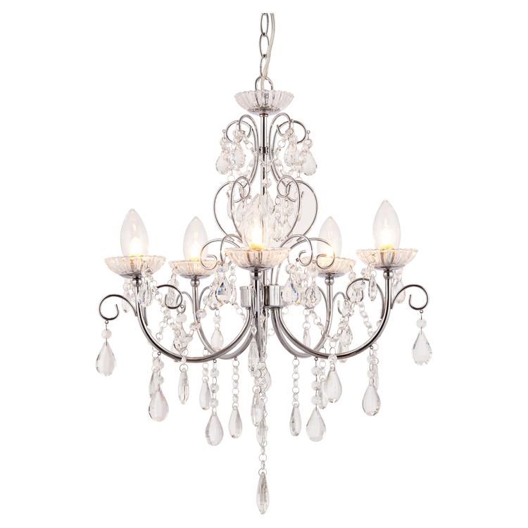 Gemini 5 Arm Chandelier Ceiling Light - Chrome