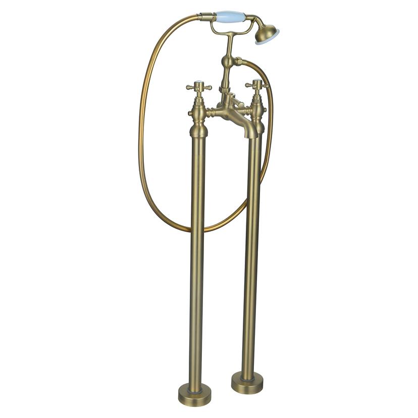 Shergar Freestanding Bath Shower Mixer & Shower Kit - Brushed Brass